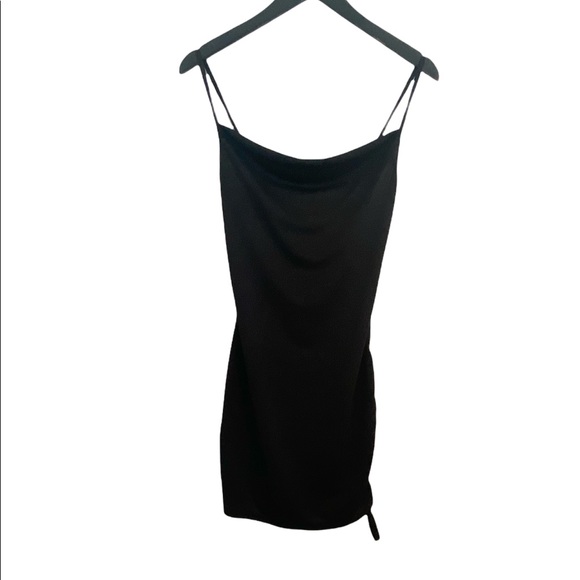 NWT pretty little things black cowled dress side ruched size 4 - Picture 10 of 10
